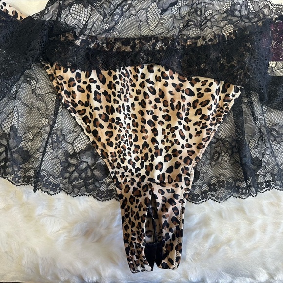 Cacique Plus Size Sexy Lace Skirted Thong Panty Leopard Print Size 22-24 NWT - Picture 2 of 8